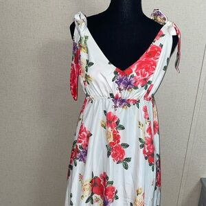 Floral Tie-Shoulder Dress
